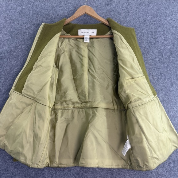 Vintage Doncaster Womens Wool Blend Cape Coat Sz 8 Green Pockets Jacket Cottage - Picture 4 of 10